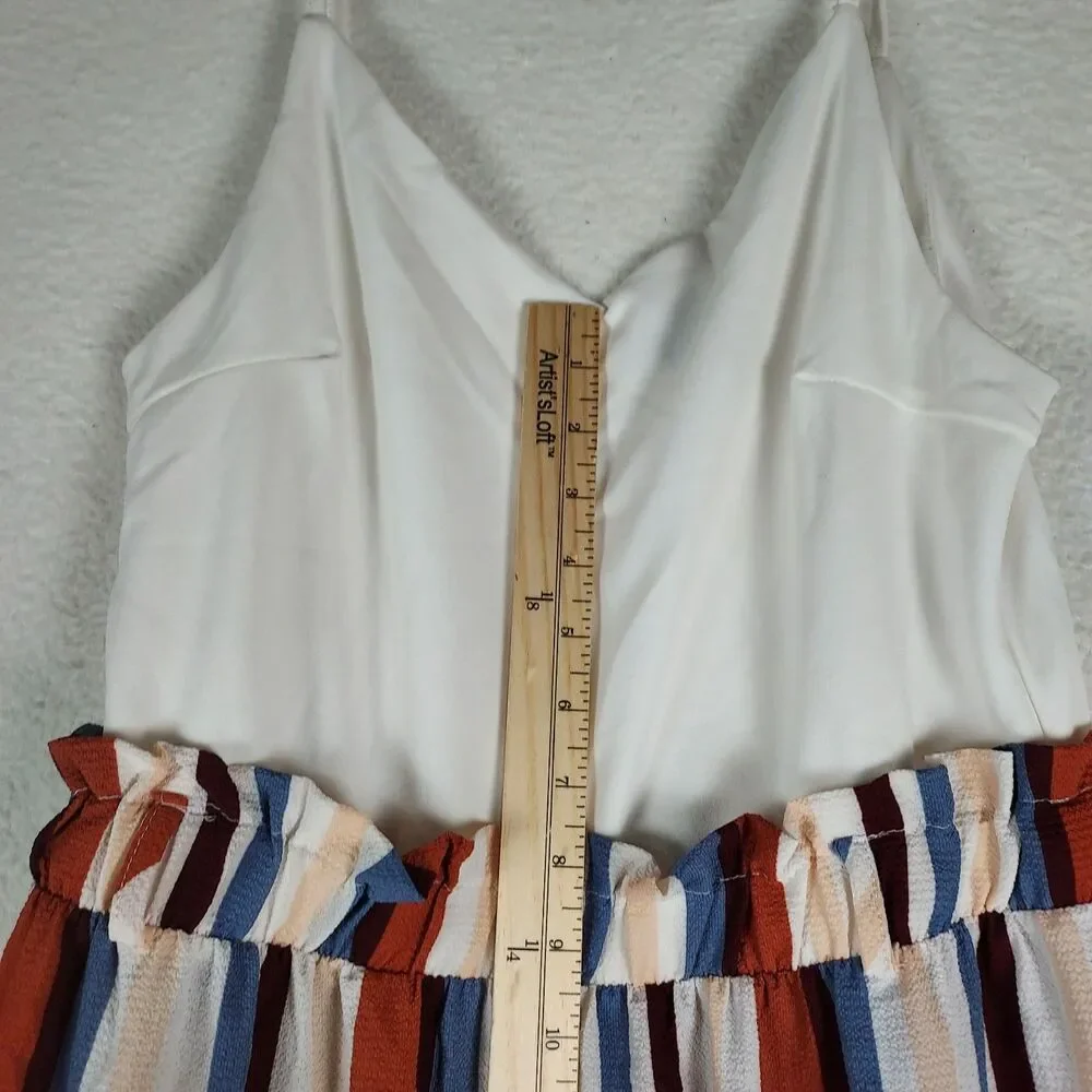 Rue21 Striped Jumpsuit Womens Large Wide Leg Sleeveless Cami Casual - Picture 6 of 8